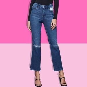 Good American Good Curve Straight Jean Women's Size 2/26 Denim Distressed‎